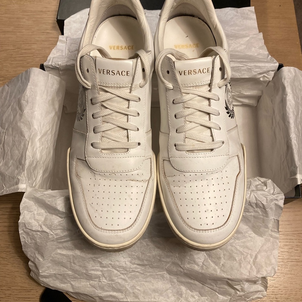 Versace Medusa White Leather Sneakers 12